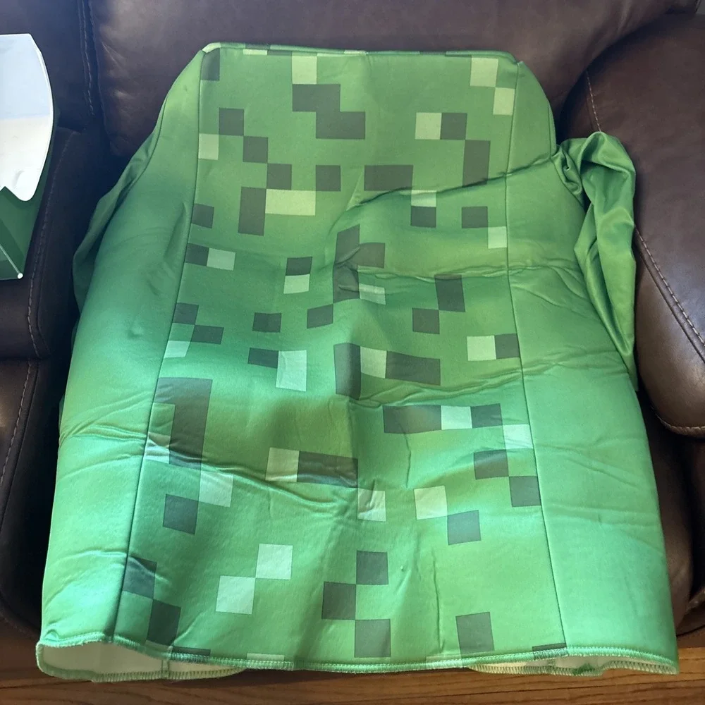 2017 Minecraft Halloween Creeper Youth L 10-12 Jumpsuit, Mask & Pants Costume